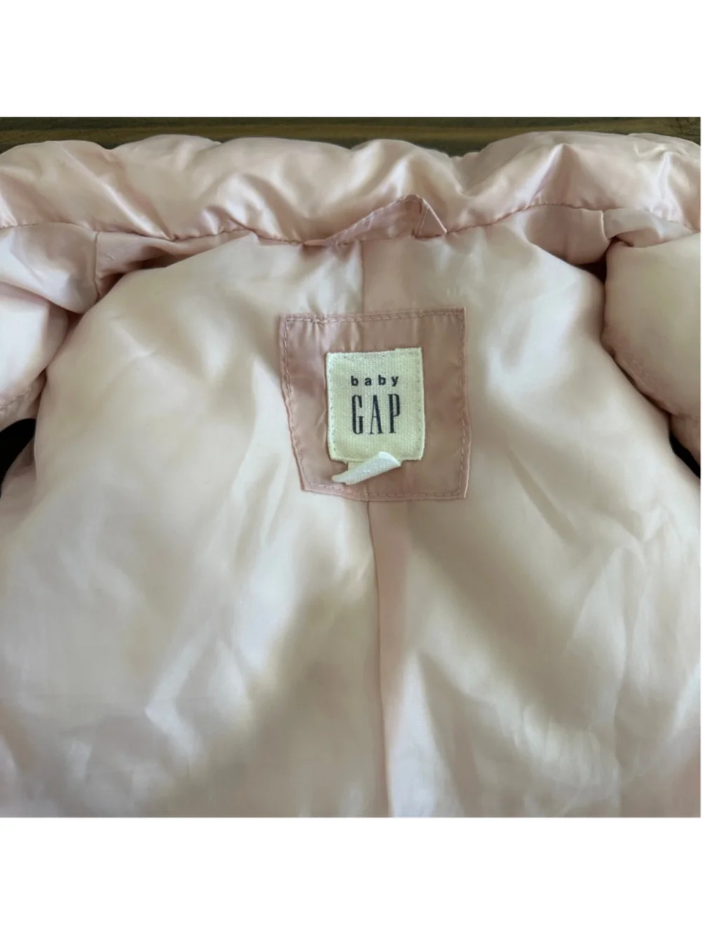 Baby Gap Pink Puffer Vest 0-6 Months Bow Detail Snap Front